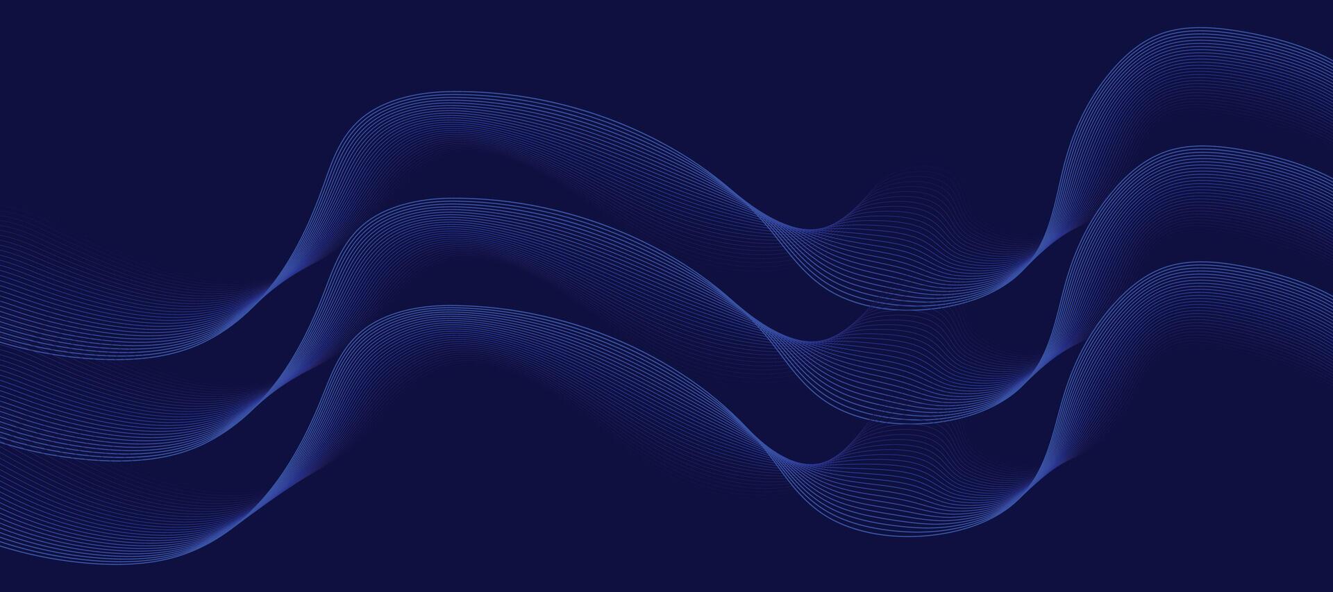 Dynamic blue fluid waves with abstract flowing lines in a creative digital art design for backgrounds or wallpapers vector