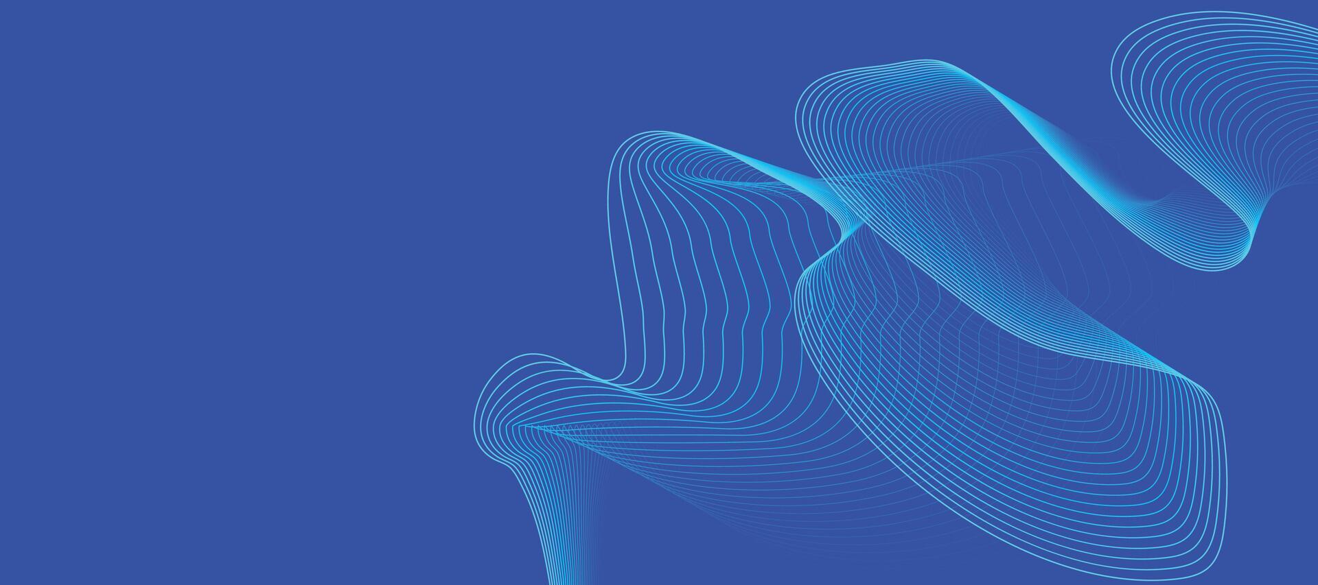Blue abstract flowing digital art design with intricate lines and patterns for backgrounds, wallpapers, or modern projects vector