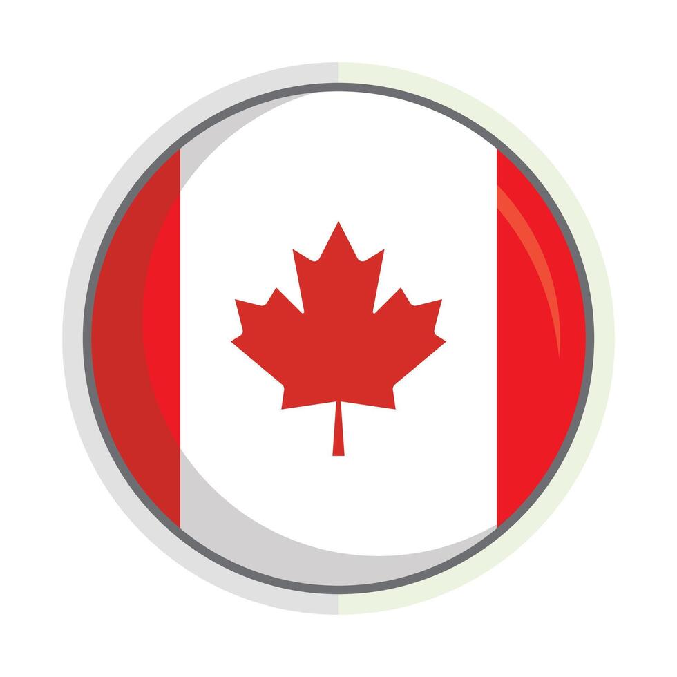 Canada national flag Shield round Badge vector