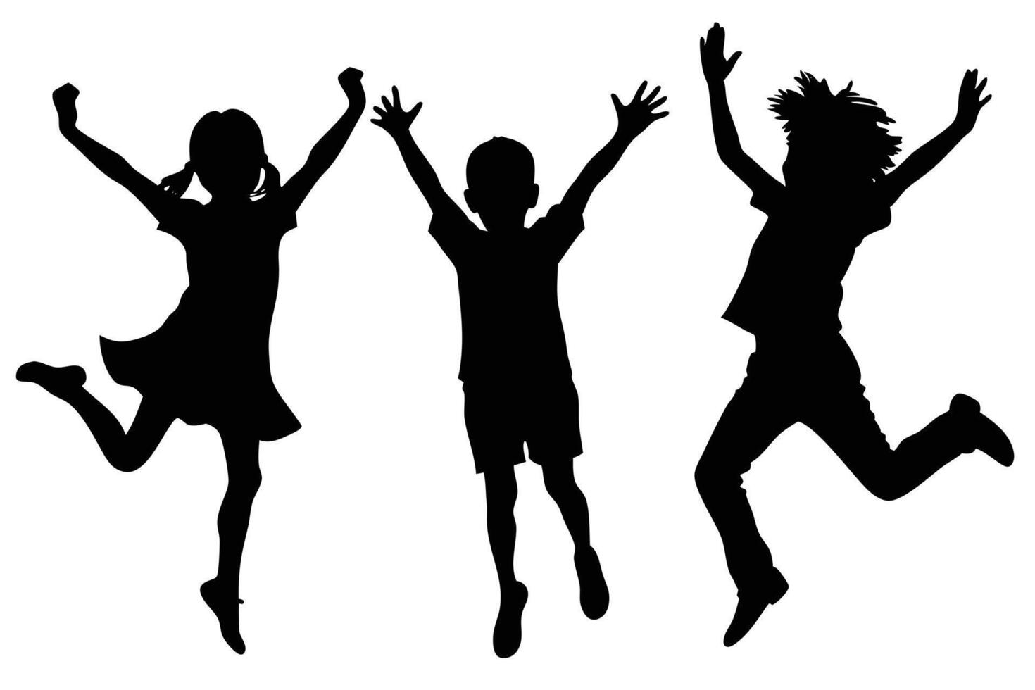 Jumping Children Silhouette for Fun and Exciting Designs vector