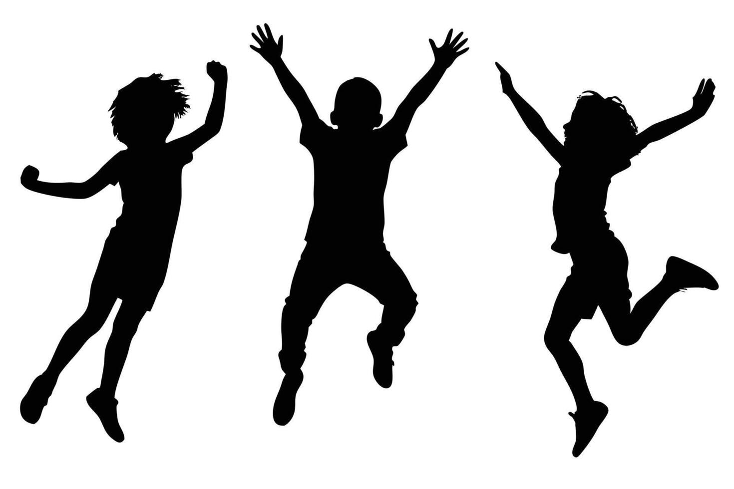 Jumping Children Silhouette for Posters and Party Invitations vector