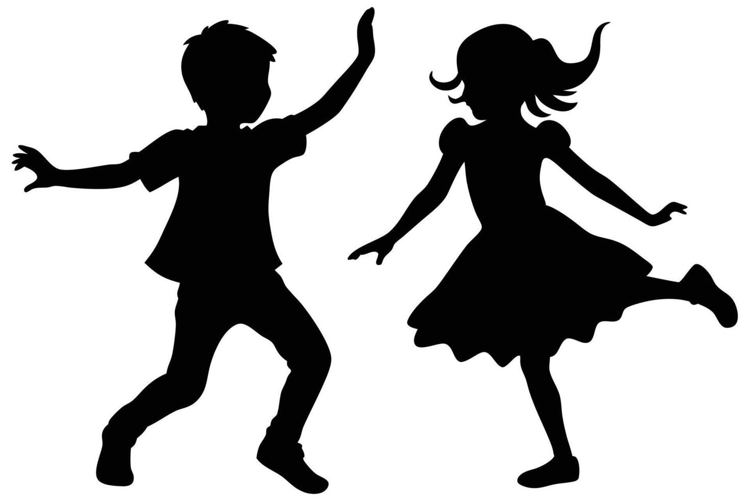 Dancing Children Silhouette for Posters and Event Banners vector