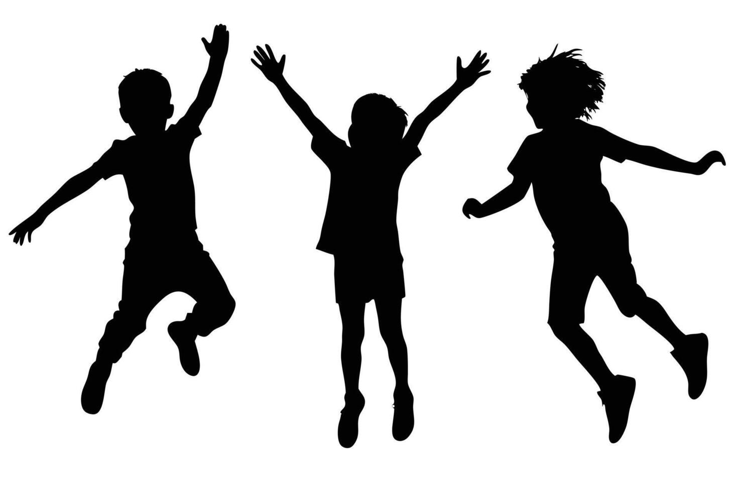 Jumping Children Silhouette for Outdoor Play and Adventure vector