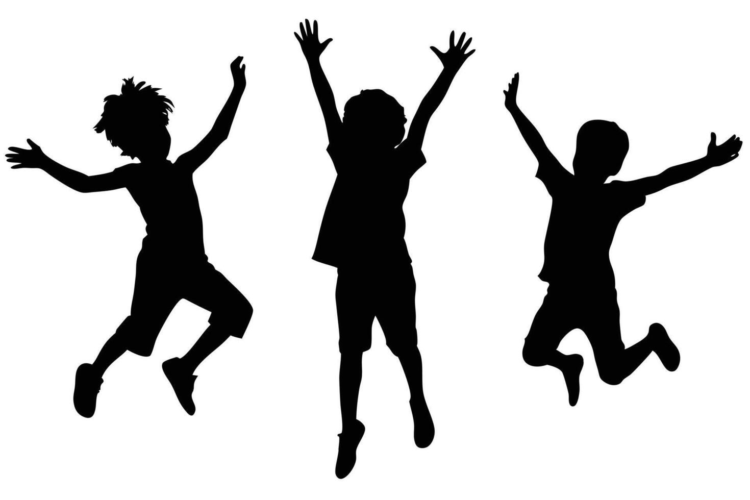 Jumping Children Silhouette for Festivals and Events Posters vector