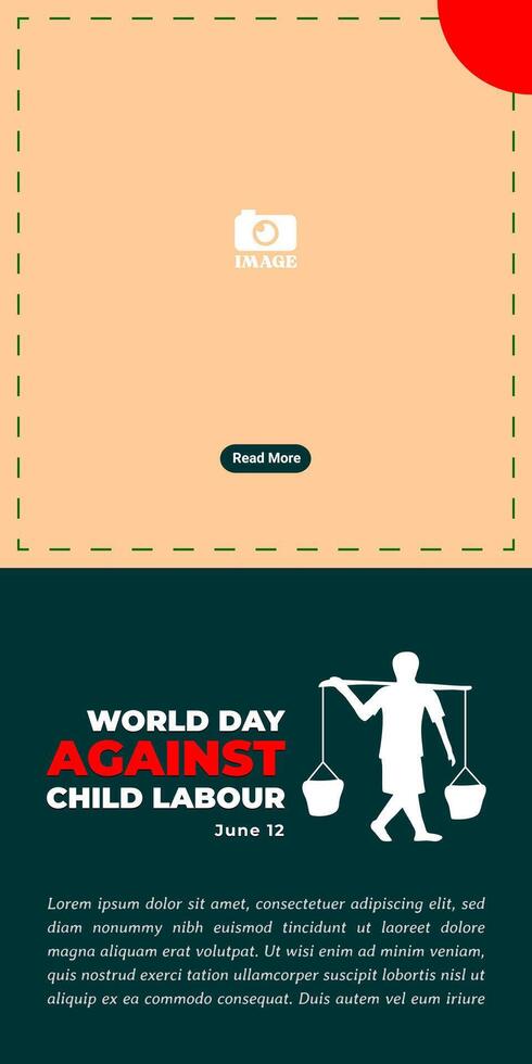 World Day Against Child Labour. Simple banner design to help your creative ideas. vector