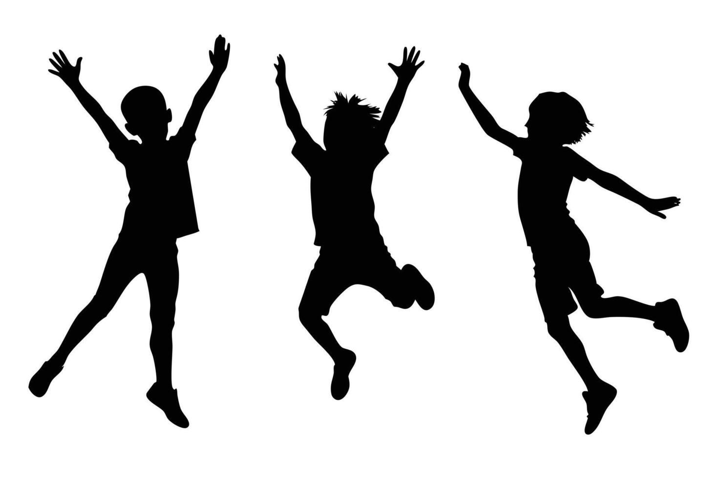 Jumping Children Silhouette for Sports and Activity Posters vector