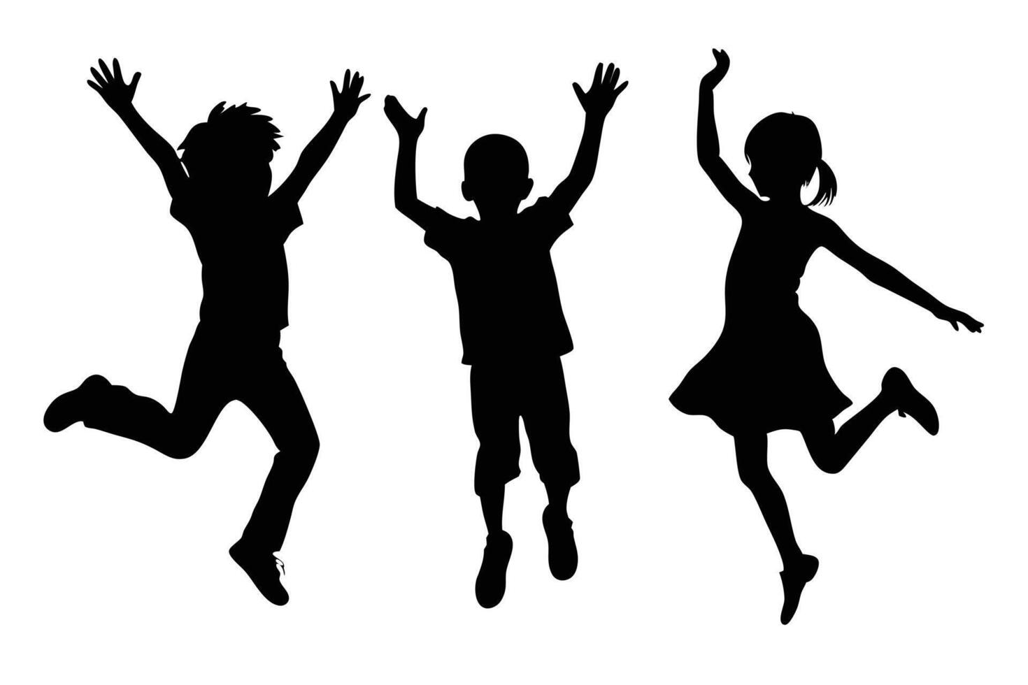 Jumping Children Silhouette for Dynamic and Active Scenes vector