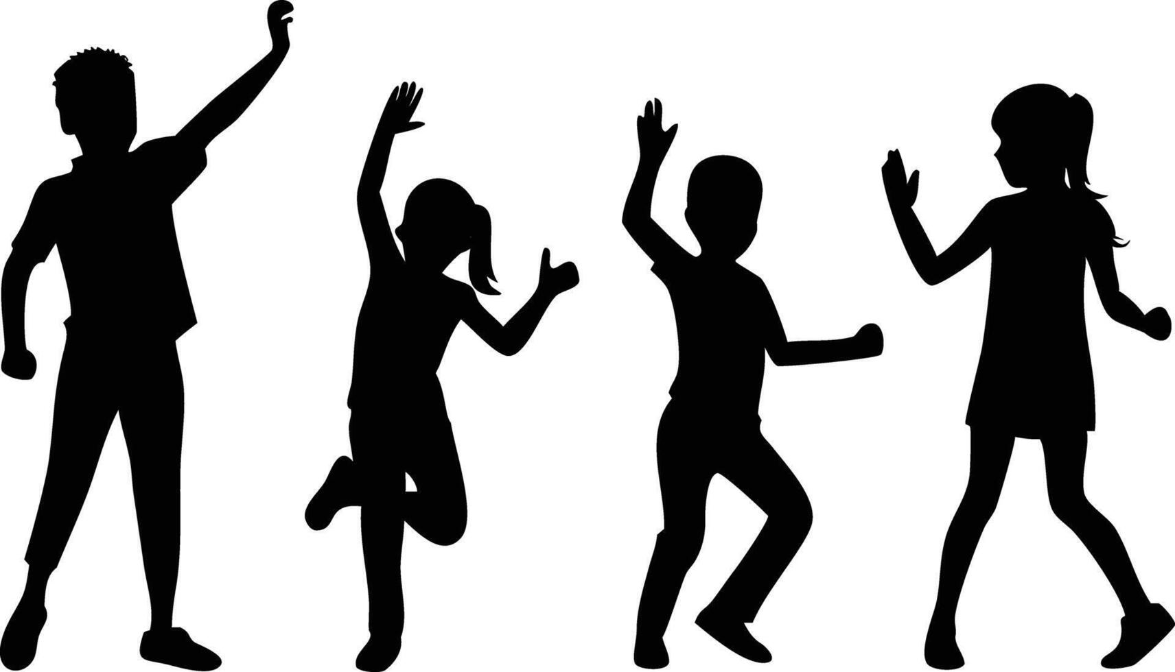 Dancing Children Silhouette for Party and Celebration Themes vector