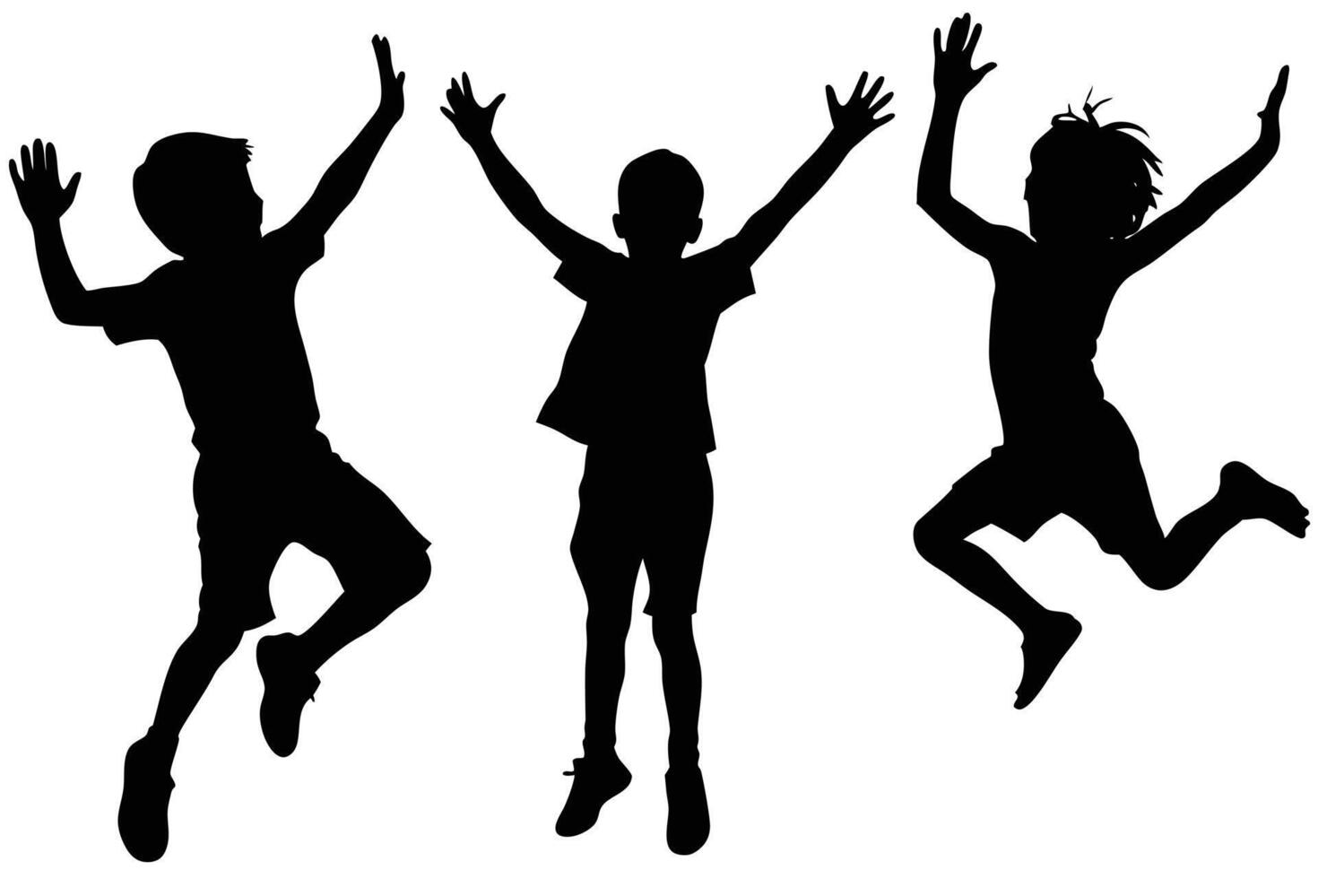 Jumping Children Silhouette for Fun and Playful Designs vector