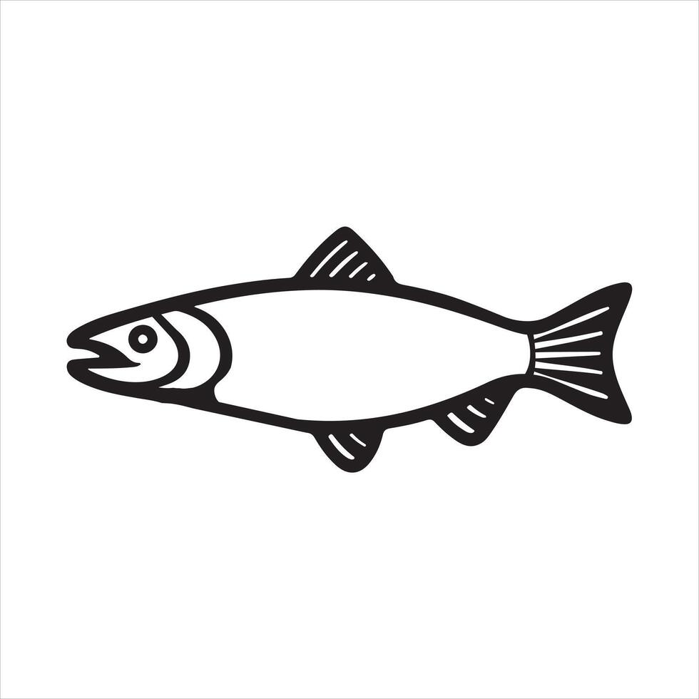Thin line trout icon silhouette on white background vector