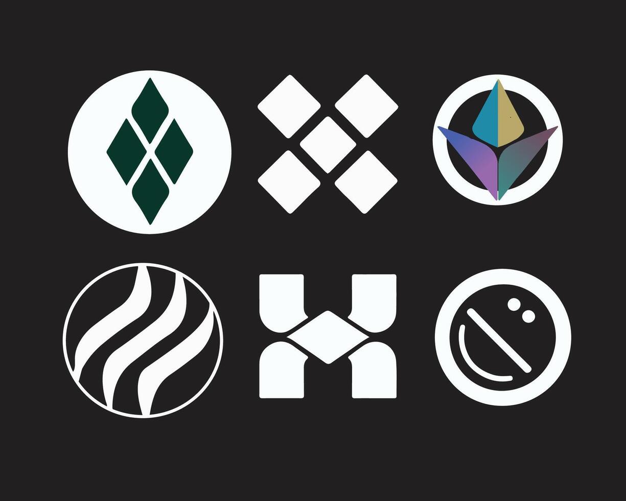 Logo design in different geometric shape vector