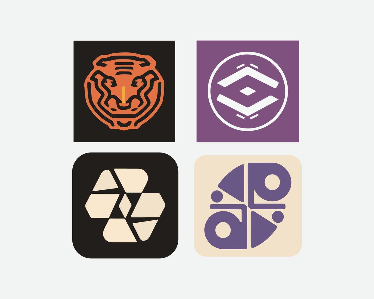 icon and logo design in lion face and many more vector
