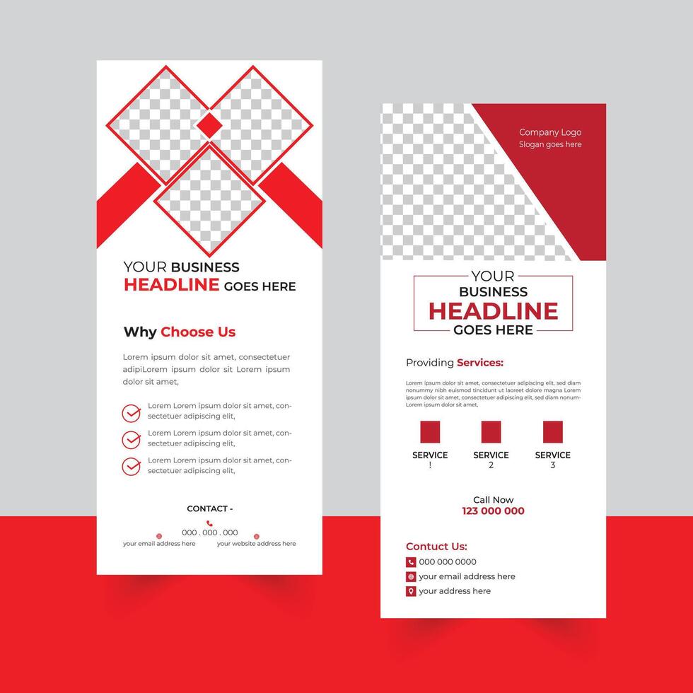 Rollup banner in two different shapes vector