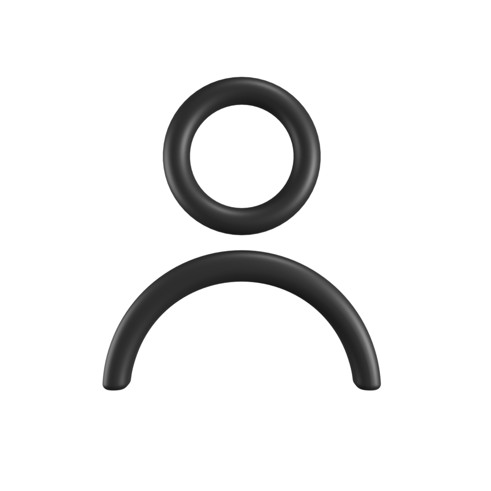 3d black icon user account person for user interface website mobile apps png