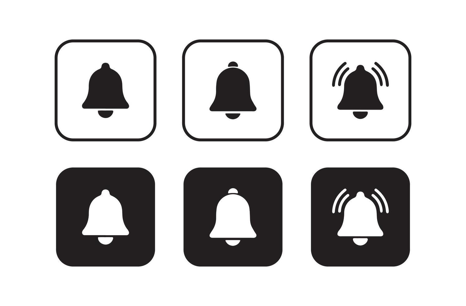 Set of ringing bells with a new notification. Illustration EPS 10 vector