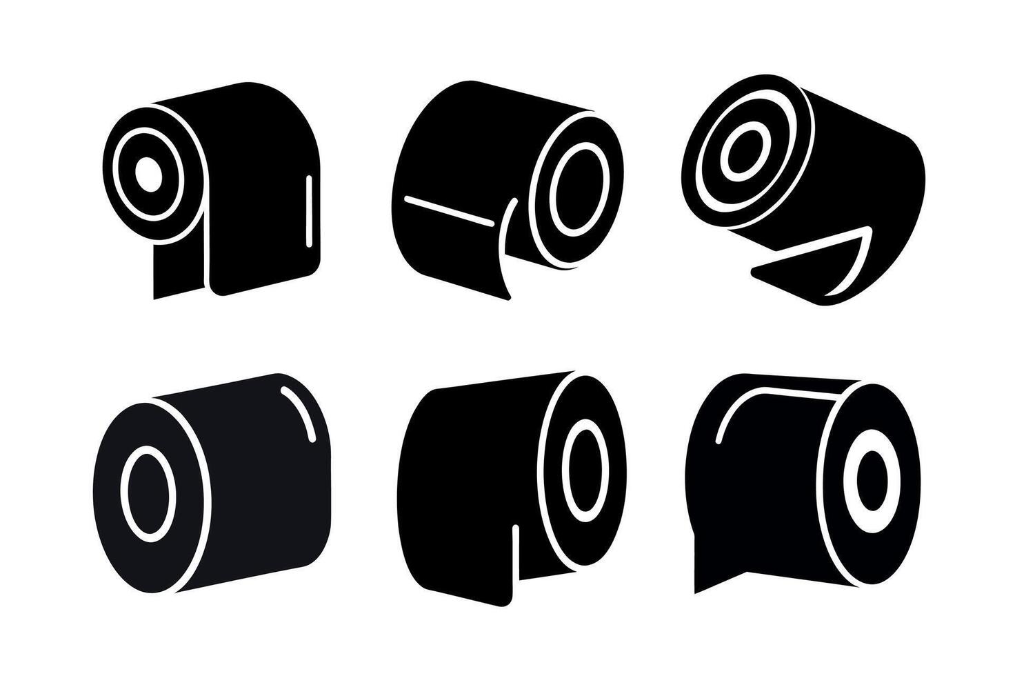 Silhouette Toilet Paper Rolls set desing vector