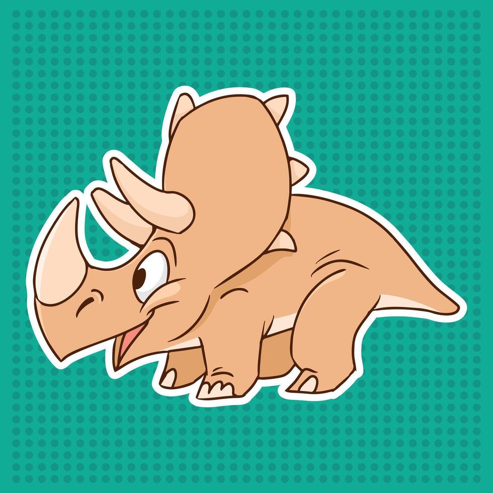 Triceratops litle illustration design vector