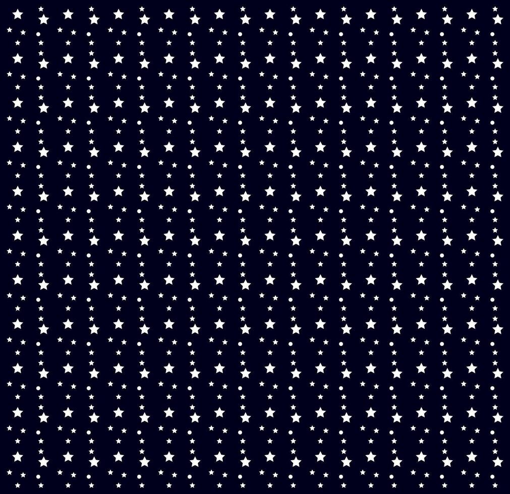Abstract modern pattern with white stars on dark blue background, simple banner, design for decoration, wrapping paper, print, fabric or textile, lovely card vector