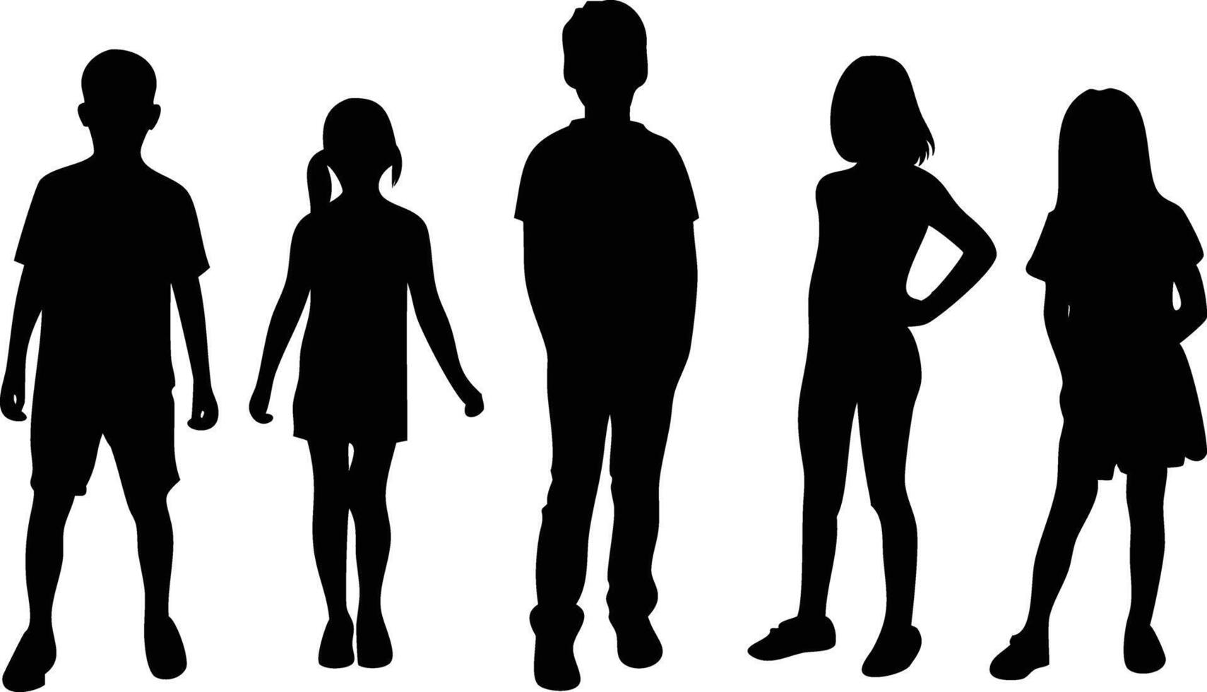 Standing Children Silhouette for Posters and Invitations vector