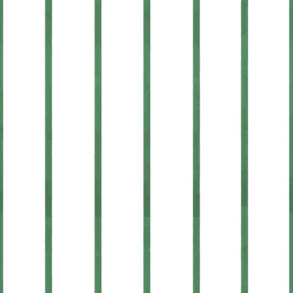 Watercolor naive vertical green stripe seamless pattern isolated background. Hand painted abstract brush striped ornate illustration. Texture for textile, package design, kitchen wrapping vector