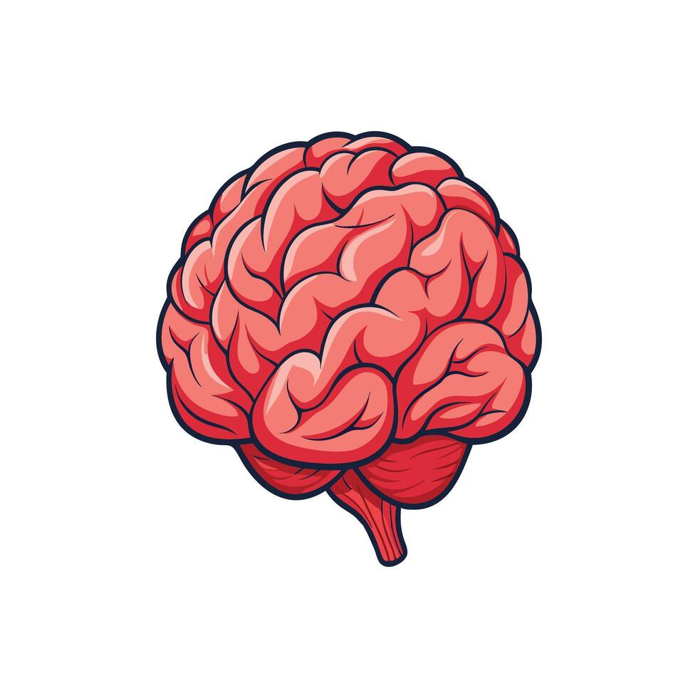 Innovative Human Brain Illustration Design On White Background vector