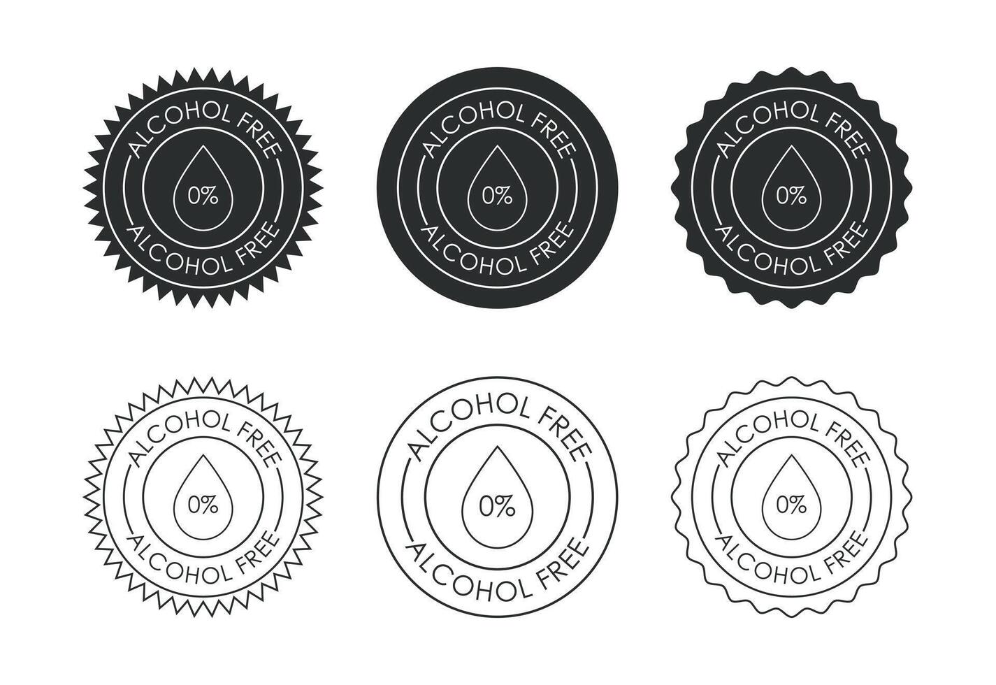 Alcohol Free Icon, No Alcohol Sign Symbol vector