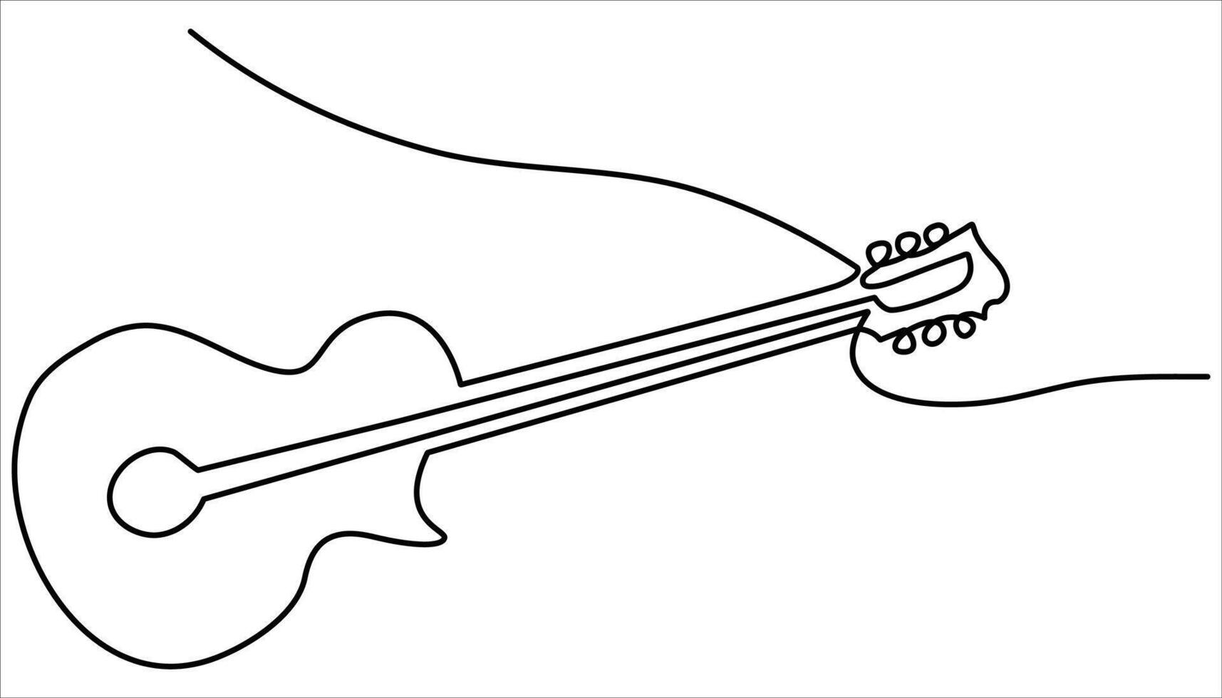 Electric guitar continuous one line drawing. One line drawing Violin. vector