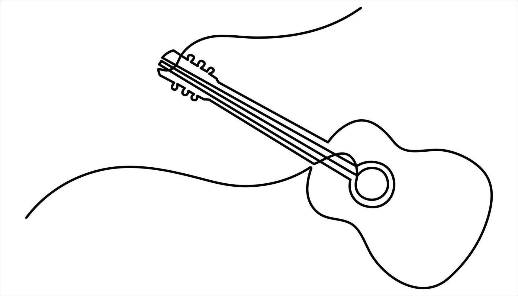 Electric guitar continuous one line drawing. One line drawing Violin. Musical instrument for decoration, design, banners, festival invitations, music shop. vector