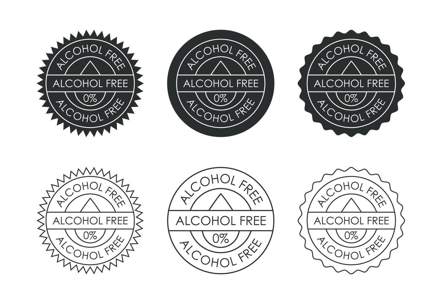 Alcohol Free Icon Illustration, No Alcohol Sign Symbol vector