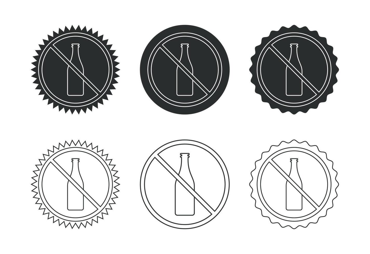 Alcohol Free Icon Design, No Alcohol Sign Symbol vector