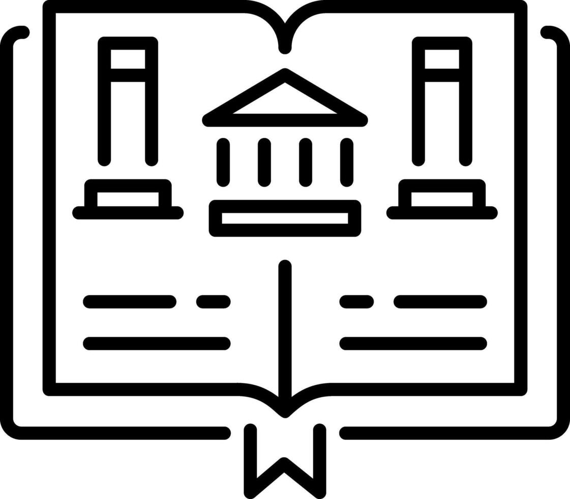 History book icon in linear style vector