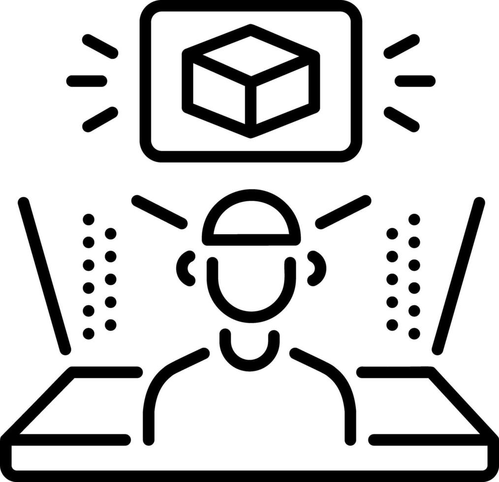 A line style icon of holographic display vector