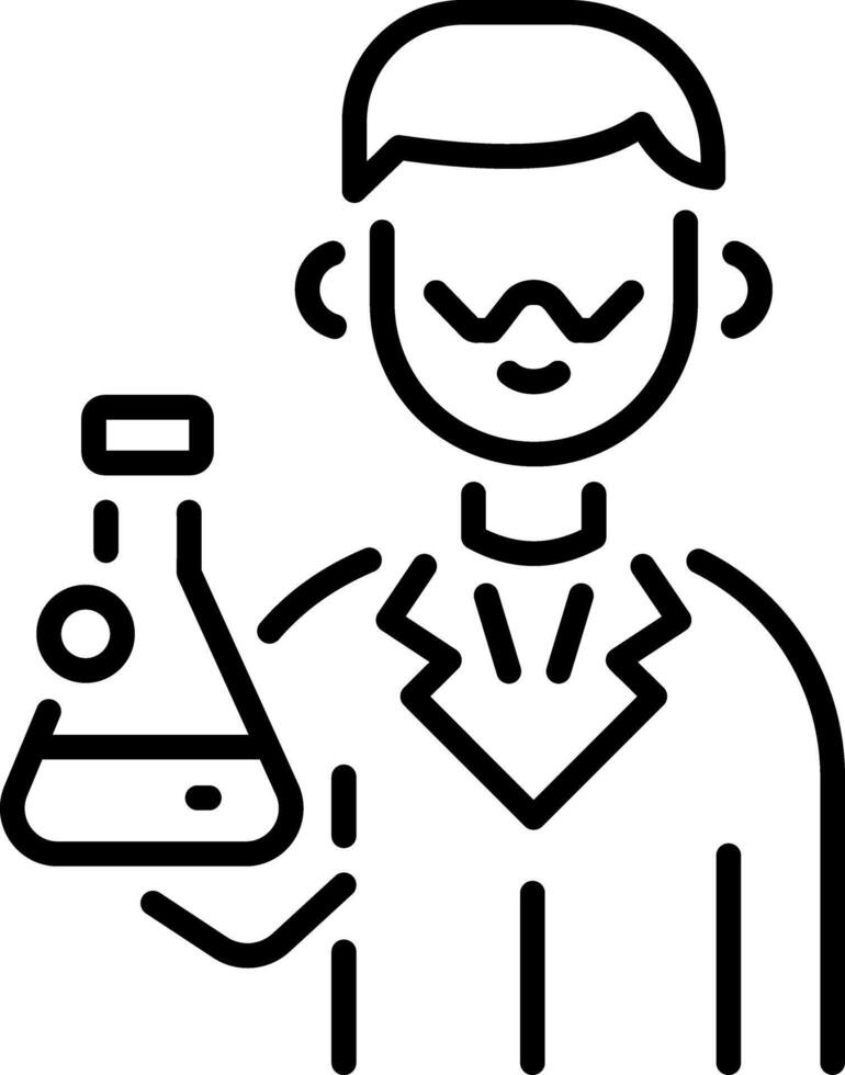 A line style icon of chemistry student vector