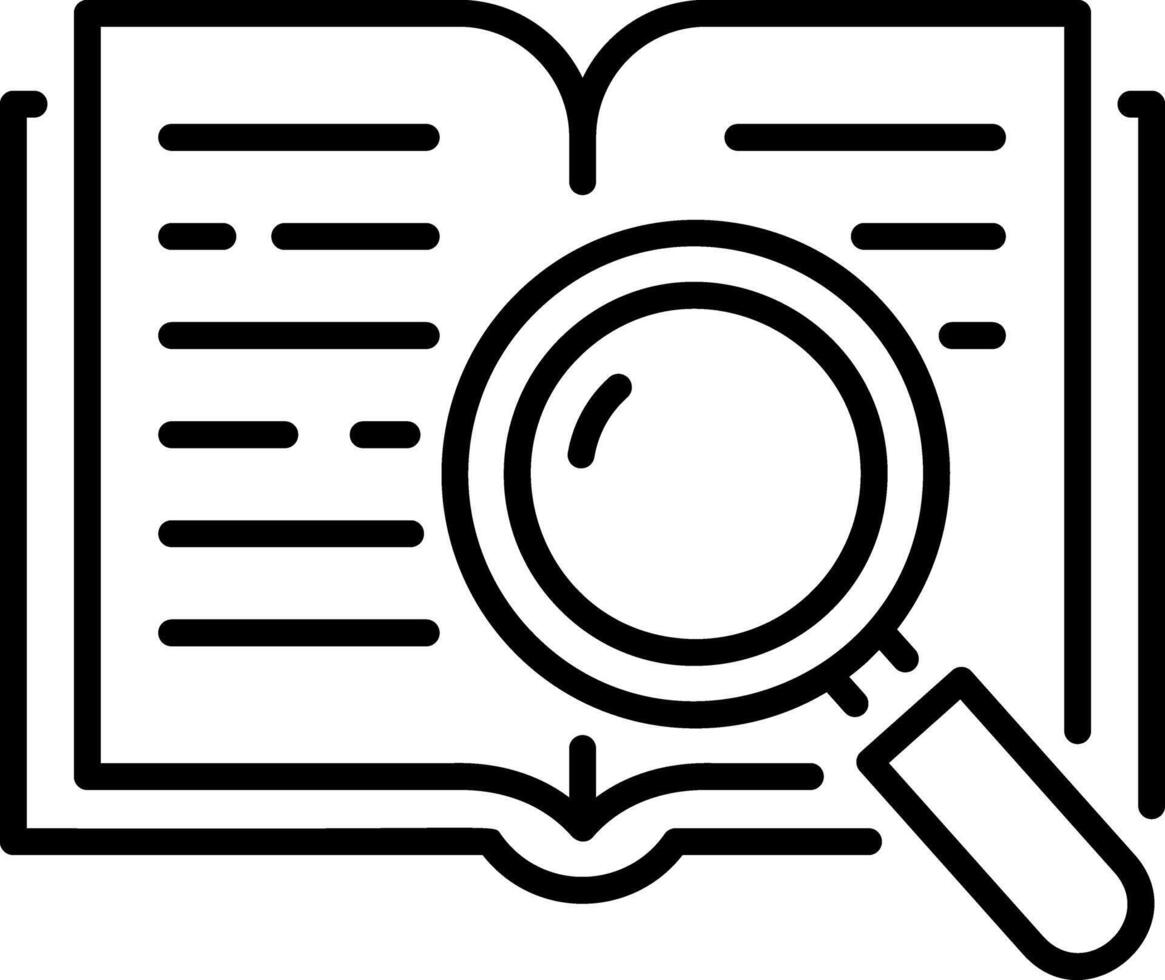 A line style icon of book research vector