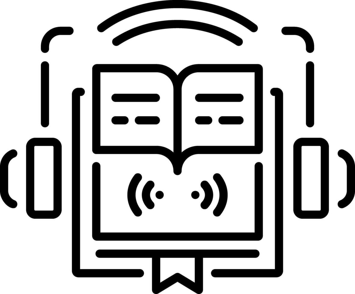 Audio lesson icon in linear style vector