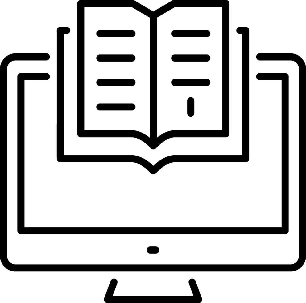 A line style icon of digital textbook vector