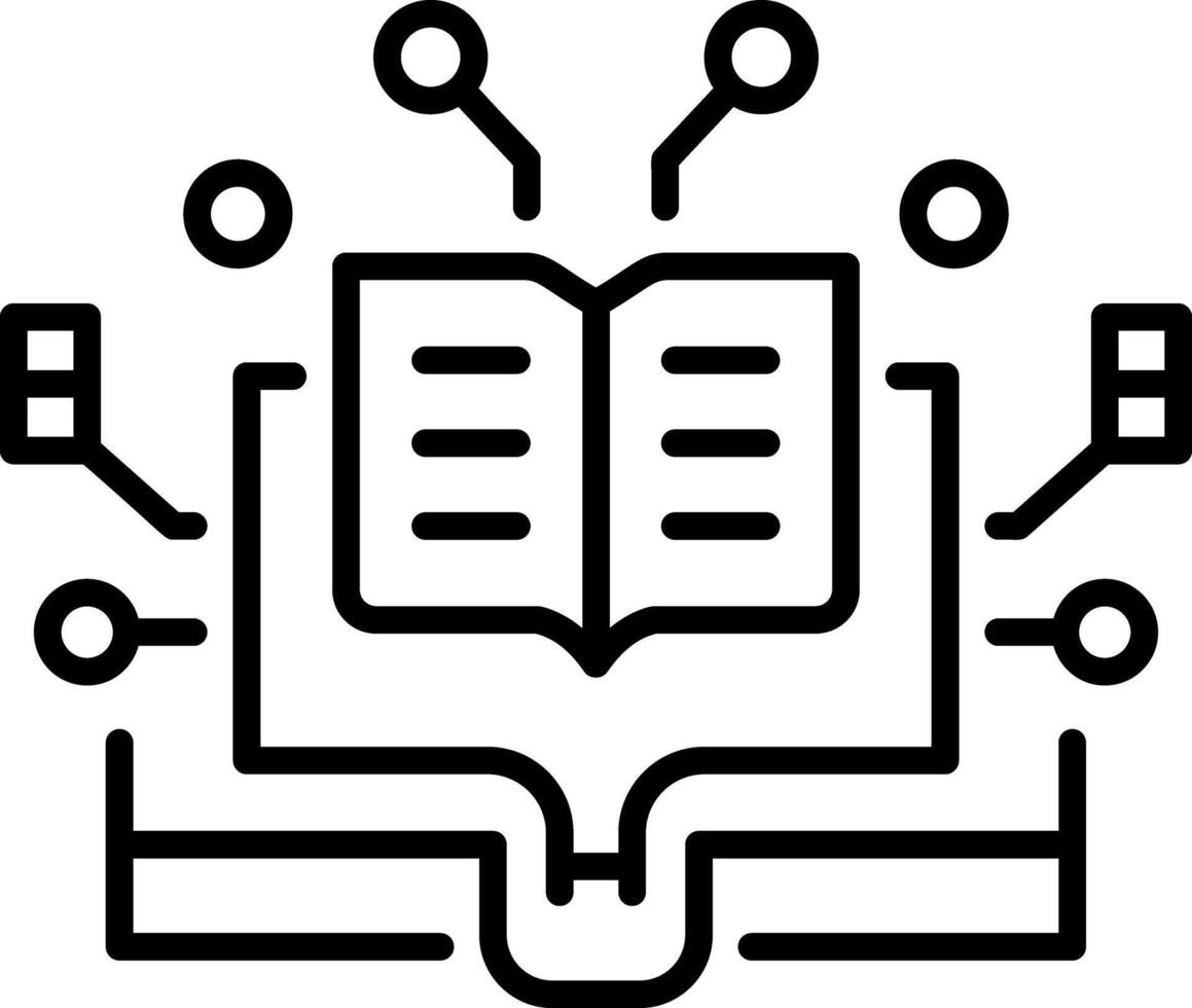 Digital book icon in linear style vector