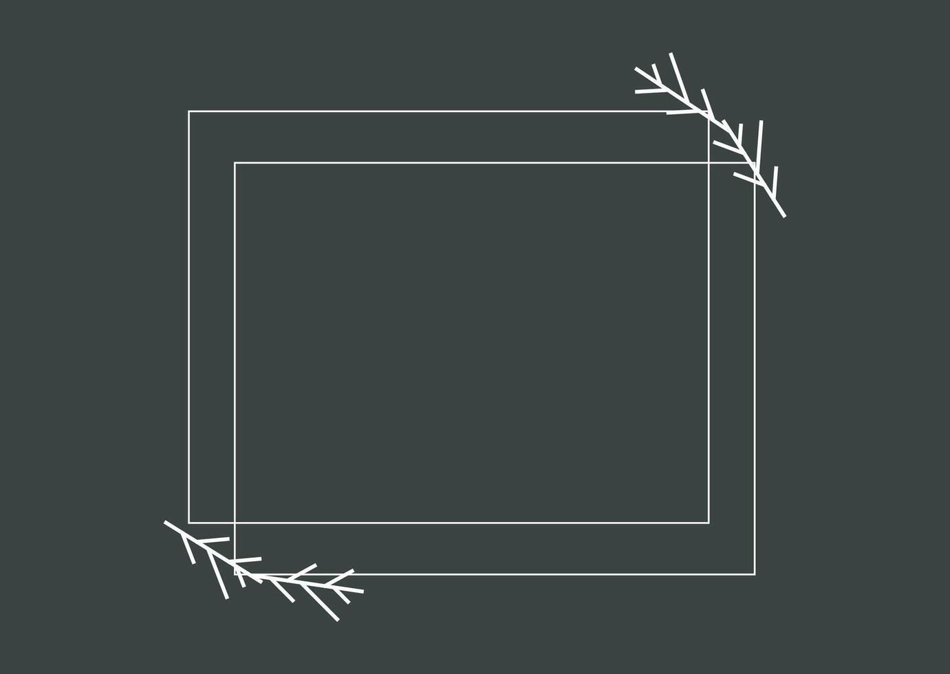Frame simple banner on dark green background, art for text design vector