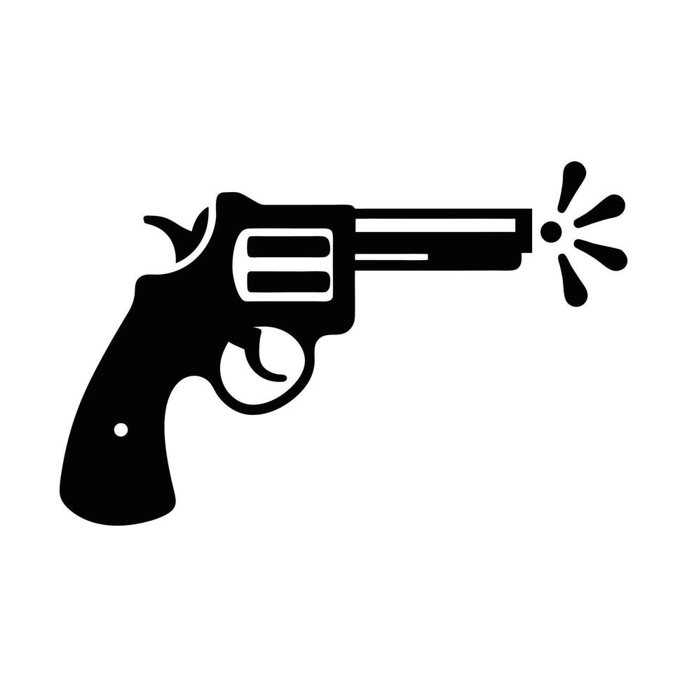 Minimalist Pistol Icon with Muzzle Flash Design vector