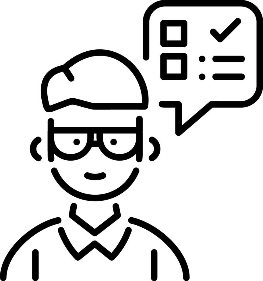 A line style icon of an intelligent student vector