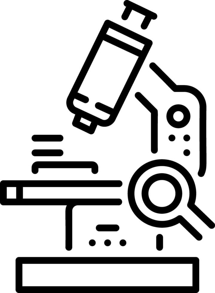 Research microscope icon in linear style vector