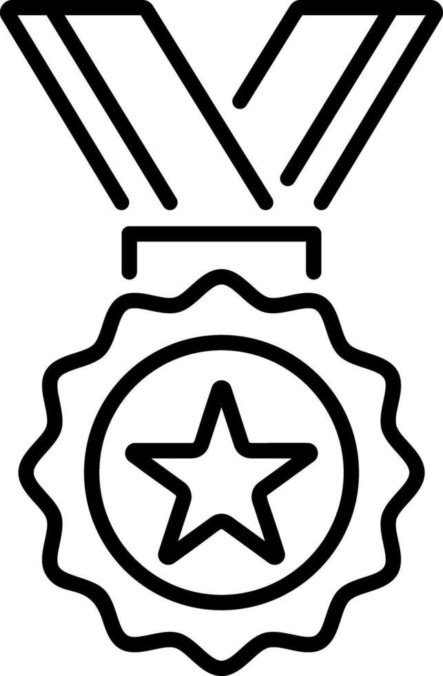 Academic medal icon in linear style vector