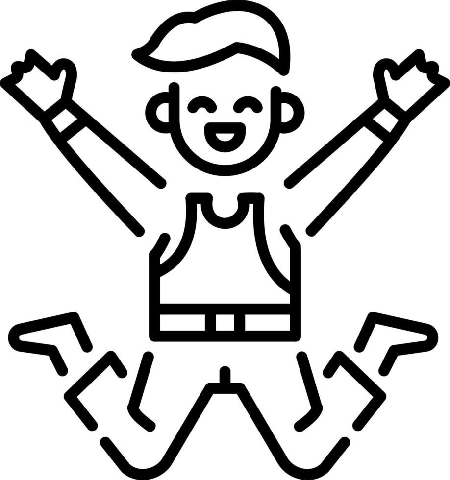 Student jumping icon in linear style vector