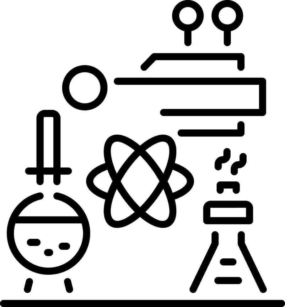 Science lab icon in linear style vector