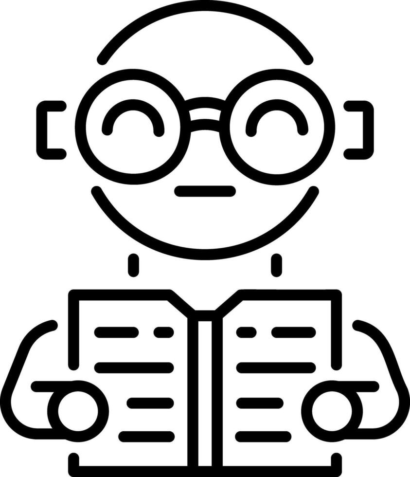 Bookworm glasses icon linear style vector