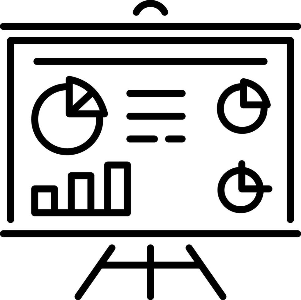 Project presentation icon in linear style vector
