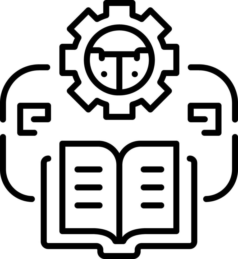 Machine learning icon in line style vector