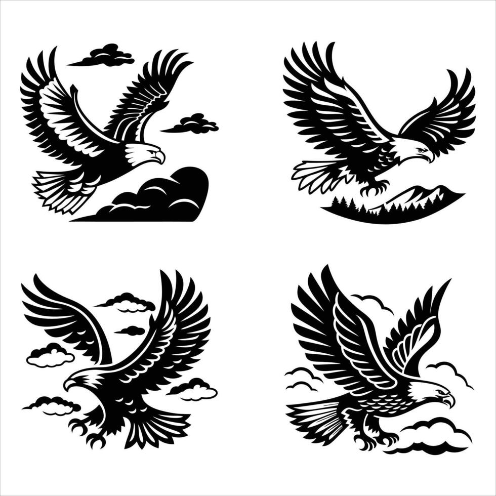 eagle flying in the sky vector