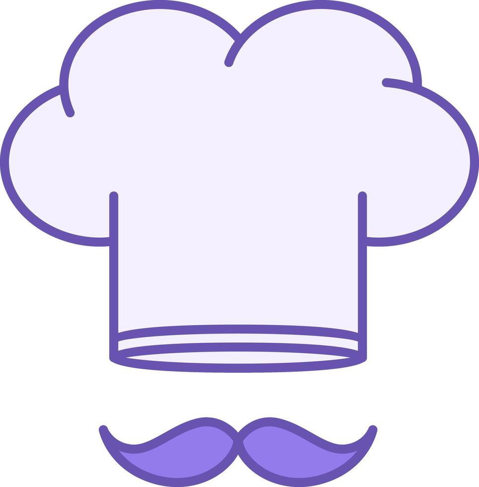 Colored Chef Icon. Chef Hat and Mustache. Professional Chef Who Manages the Process of Cooking. Restaurant Concept vector