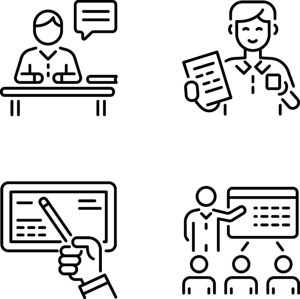 Pack of Linear Style Classroom Icons vector